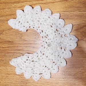 Hand made crocheted white faux collar ladies women girl